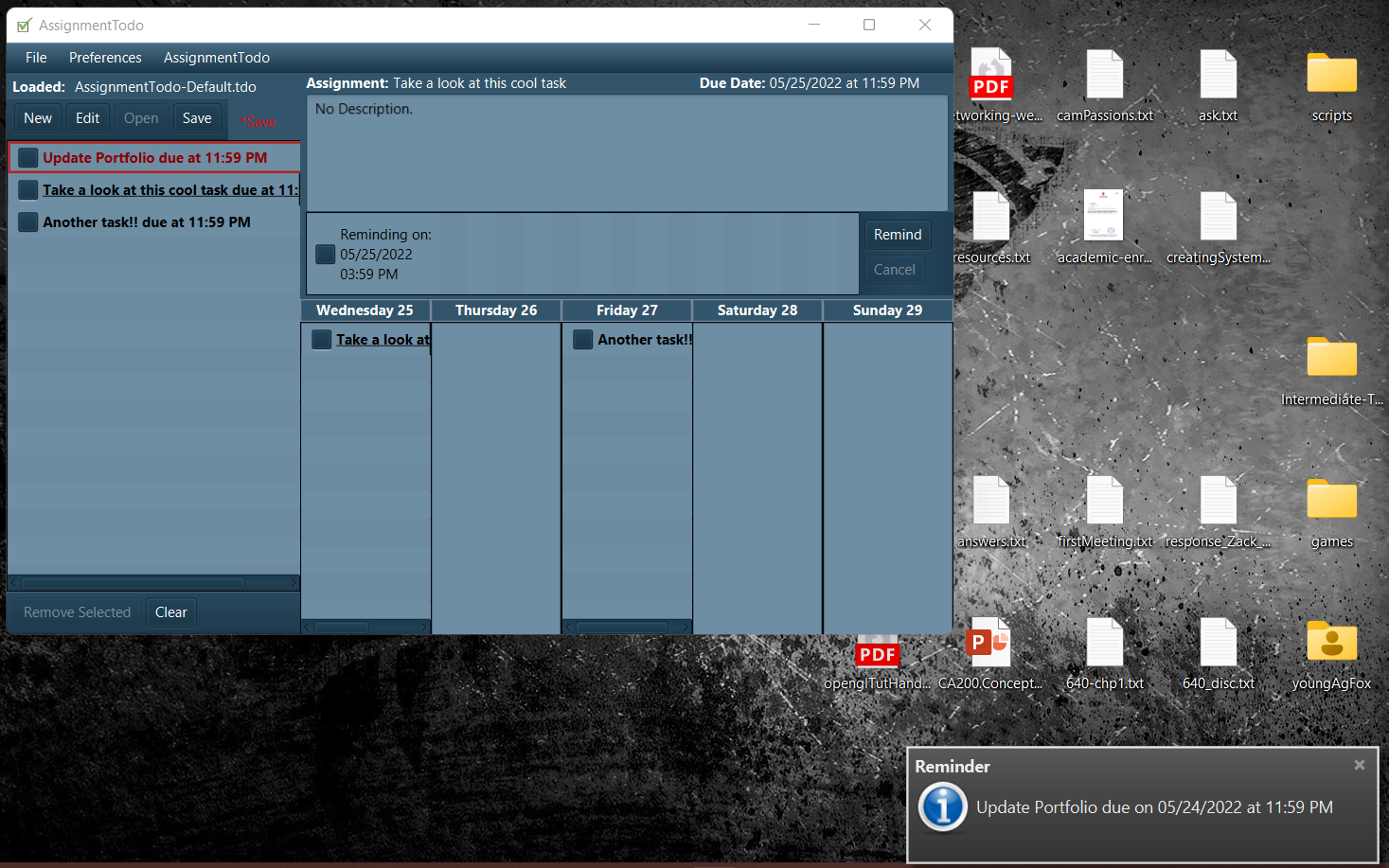 Image of AssignmentTodofx GUI